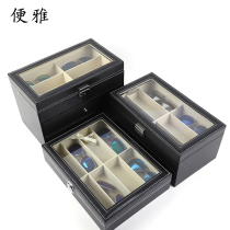 The ya da leather skylight multi-glasses box layer 18 lattice sun glasses sunglasses box glasses collection