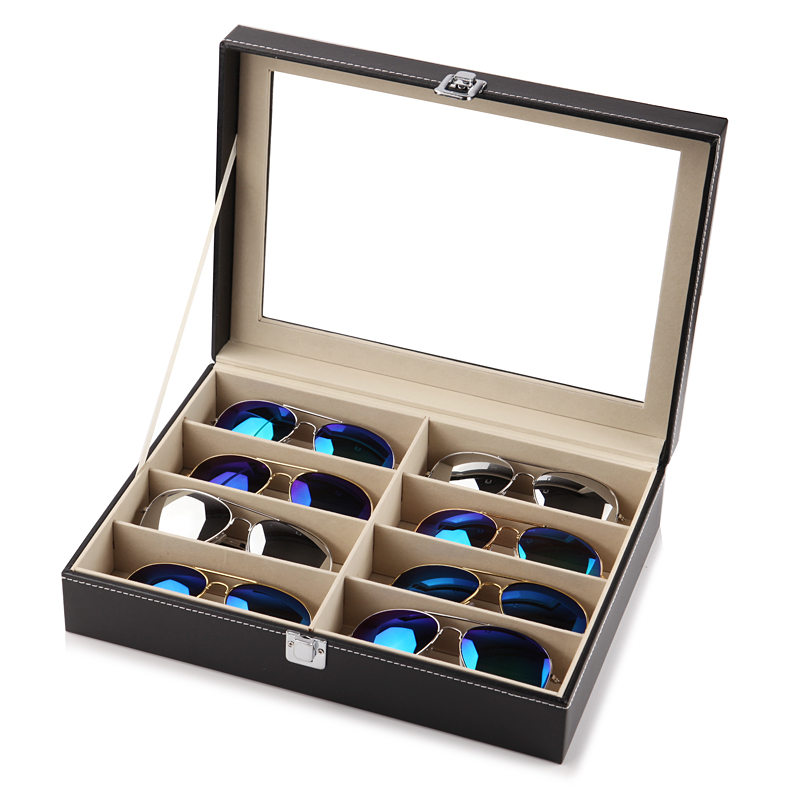 Poop Elegant Leather Sunroof Fashion Sunglasses Accommodating Box Dogg Big Sun Glasses Containing Box Jewellery Display Collection Box