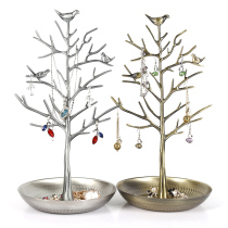 Ear ring frame creative metal acacia tree bird vintage jewelry accessories storage rack alloy jewelry display rack