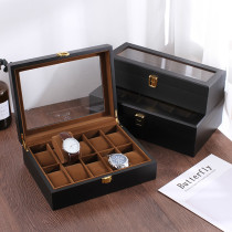 Bia wooden skylight watch storage box wooden mechanical watch collection box jewelry finishing bracelet display storage box