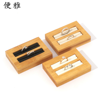 Eyas new real bamboo slap earring display stand thin bracelet display rack jewelry display props