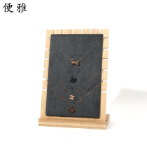 New bamboo and wood jewelry rack necklace display rack pendant jewelry rack counter window jewelry display props ornaments