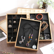 Elegant bamboo and wood ring display case Ornament Containing Tray Ear Nail Plate Jewelry Counter Props Shop Window Jewellery Racks