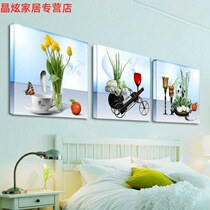 Restaurant decoration painting modern simple mural kitchen background wall hanging painting fruit wine glass triple frameless painting