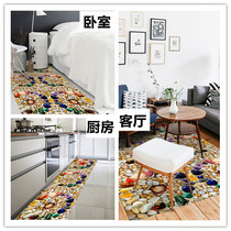 3D kitchen non-slip floor waterproof and wear-resistant toilet floor decoration self-adhesive sticker balcony floor tiles refurbished