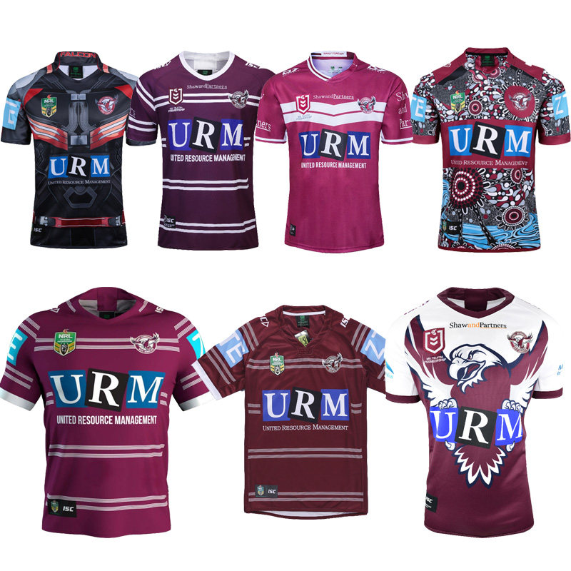 2020 New Manly Seahawks Home Men's Short Sleeve Olive clothing with jersey MANLY Rugby jersey