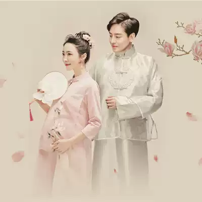New photo studio pregnant women photography clothing Chinese style art photo photo costume couple couple pregnant mommy photo suit