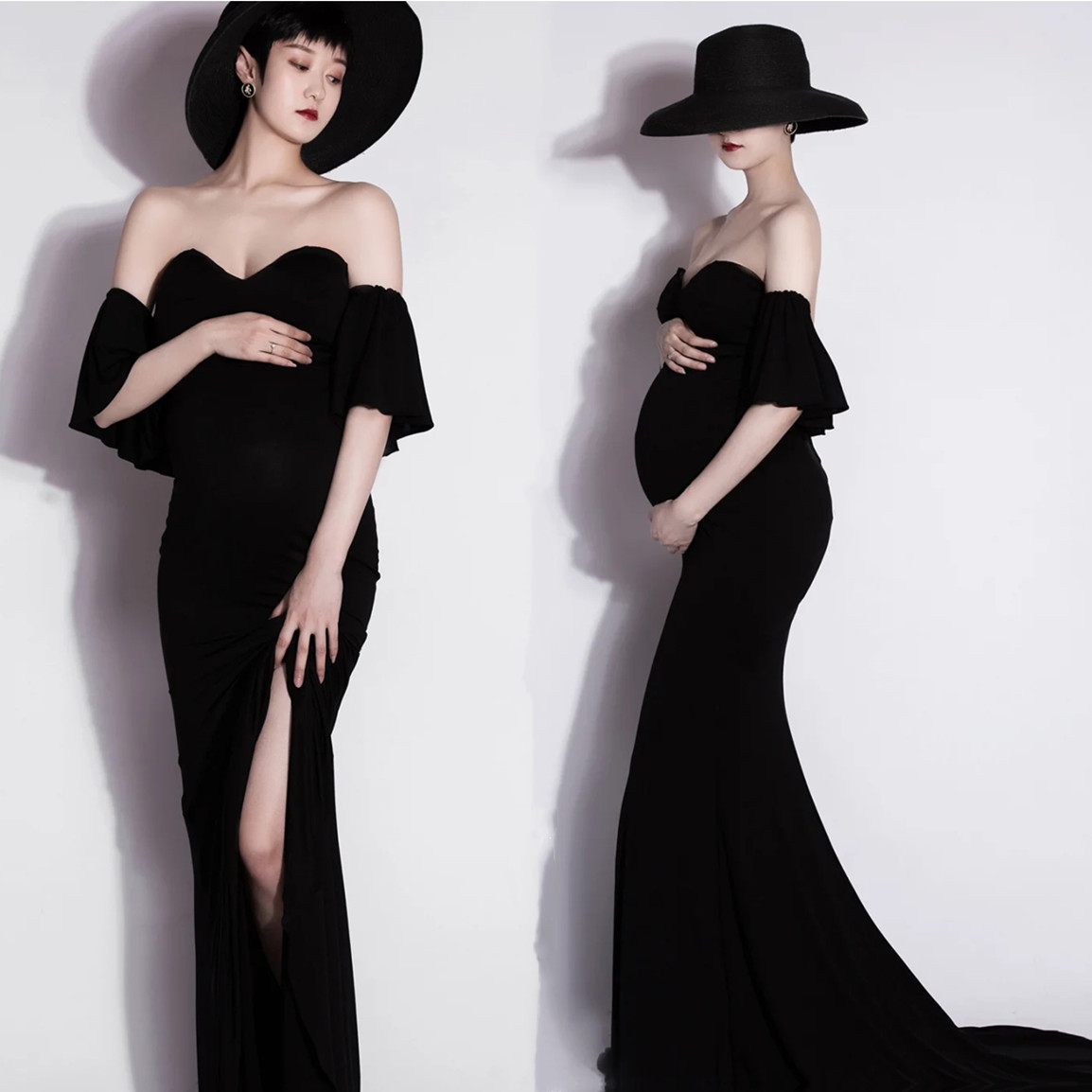 20 new pregnant women photo clothing black dress art photo studio photo personality photo clothing pregnant women