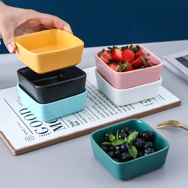 Nordic ceramic snack dish home seasoning dish soy sauce vinegar dish creative Quartet seasoning snack dish pre-meal fruit bowl