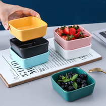 Nordic Ceramic Snacks Dish Home Seasoning Dish Soy Sauce Vinegar Dish Creative Quadrilateral Seasoned Snack Dish Pre Fruit Bowl