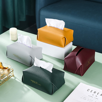 Paper Towels Box Home Living Room Tea Table Draw Cardboard Box O Leather On-board Hanging Paper Cruntbox Light Lavish High-end Containing Box