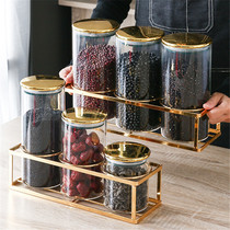 Kitchen Seal Tank Food Grade Glass Jars Bottle with cover Five cereals Cereals Grocery Peel Storage Tank Containing Box Candy Jar