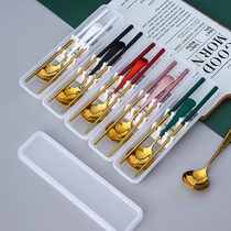 Creative Chopsticks Suit Students Office Workers Single Portable Cutlery Suit Light Extravagant and Cute Little Spoon