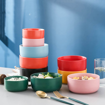 Ceramic Home Rice Bowls Creative Personality Soup Bowl Fruit Salad Bowl Student Dorm Single Bubble Noodles Big Bowl Rice Bowl