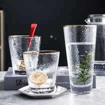Japanese hammer eye glass household heat-resistant water Cup Breakfast Milk Cup girl cute transparent cup ins Wind Cup