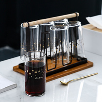 Phnom Penh Glass Cup Home Cup Glass Water Cup Brief Joins Wind Milk Cup Breakfast Cup Coffee Mug Cup With Rack