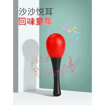 Small sand hammer baby red chewable rattle hand grasp training newborn listening black and white early education educational toy