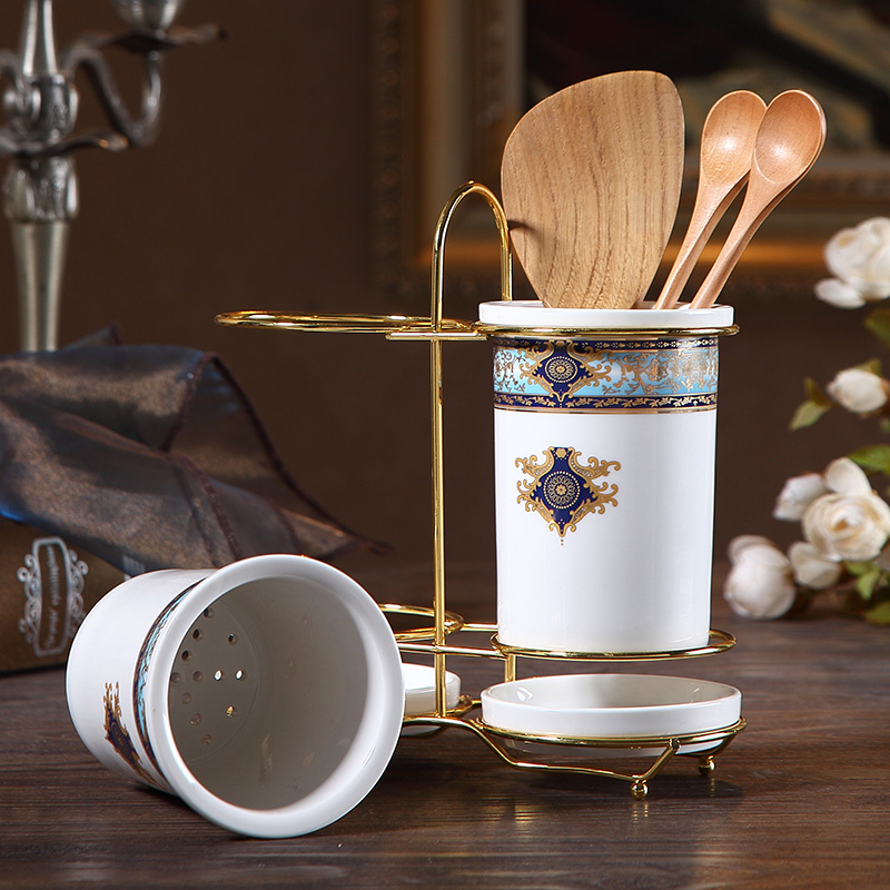 European ceramic chopsticks dobbin creative mouldproof household is worn pairs of chopsticks chopsticks box son drop tube rack in the kitchen
