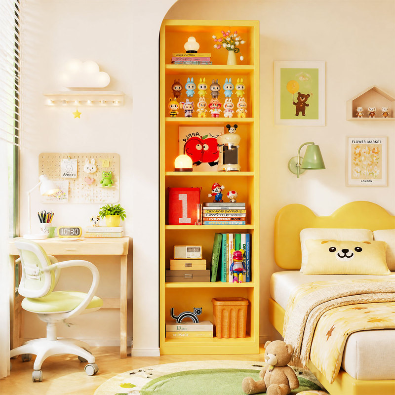 Household Bookshelf Storage Rack, Narrow Gap Small Bookshelf, Floor-Standing Integrated Multi-Layer Living Room Cabinet, Wall-Mounted Storage Cabinet, Metal Cabinet