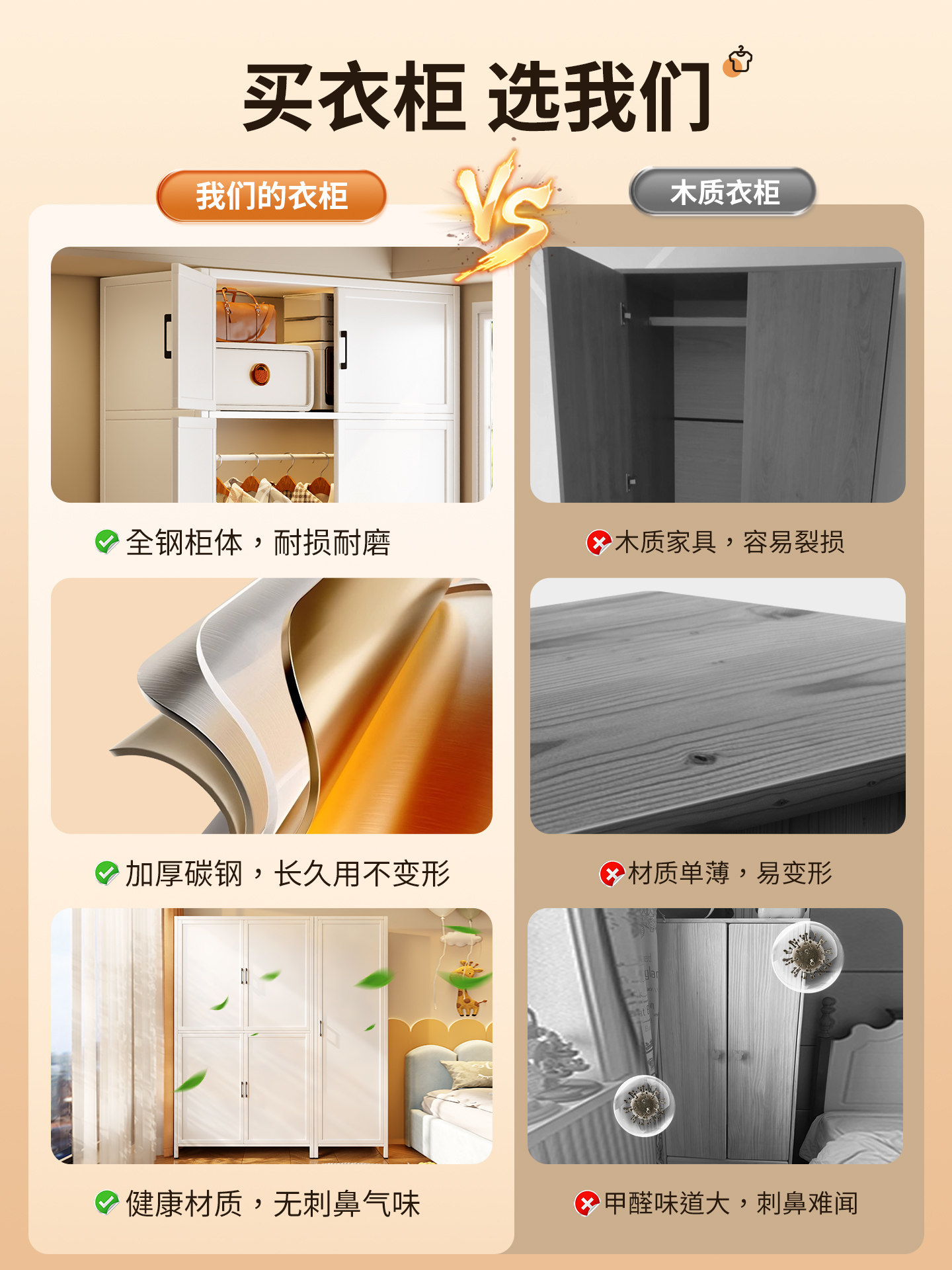 Steel Wardrobe Bedroom Iron Art Household Iron Sheet Metal Children's Wardrobe Simple Modern Large Capacity Wardrobe Storage Cabinet