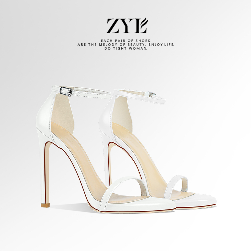 Zhiyu Luo One-Strap Sandals for Women 2026 New Style Thin Heel White Elegant Waterproof Platform Fairy Style Ultra-High Heel Women's Shoes