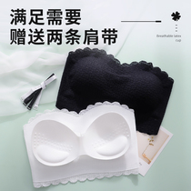 Summer thin style wrap chest without shoulder strap lingerie female small breasted with anti-slip invisible smear bra hood anti-walk light