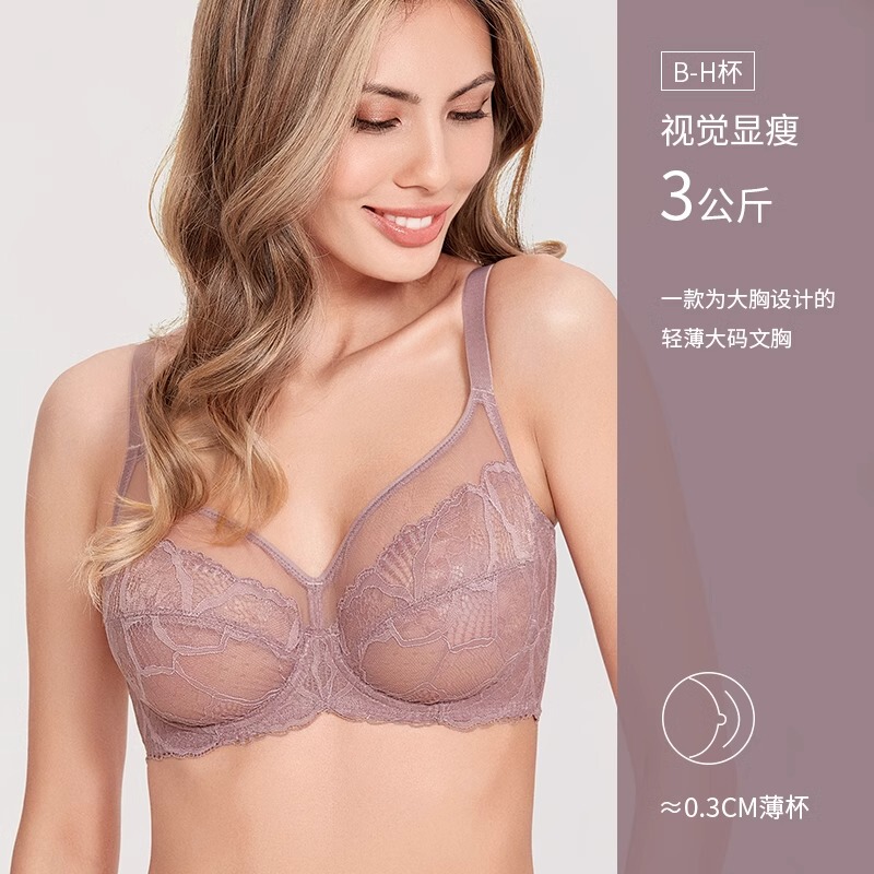 Victoria Cayan Ultra-Thin Bra for Women with Large Busts, Anti-Sagging, Full Cup, Side Breast Reduction, Thin Style Bra for Women Victoria Cayan Ultra-Thin Bra for Women with Large Busts, Anti-Sagging, Full Cup, Side Breast Reduction, Thin Style Bra for Women