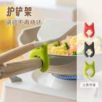 Household punch-free kitchen cooking spatula creative all-in-one devil spatula holder anti-scalding overflow spatula storage rack