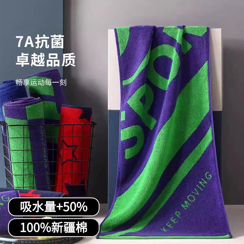 运动毛巾吸汗健身房纯棉速干专业篮球游泳男女士擦汗手腕巾加长款
