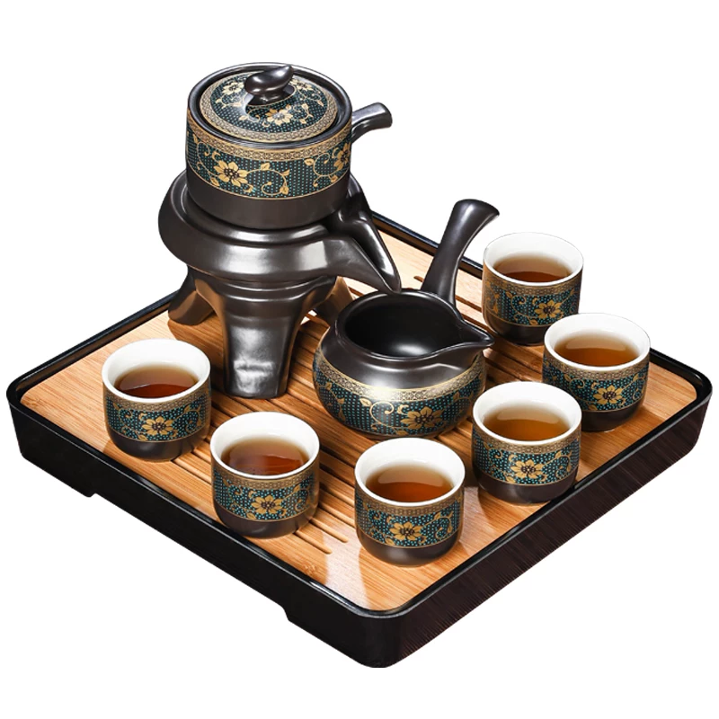 Tea set, ceramic teapot, automatic tea cup, anti-scald