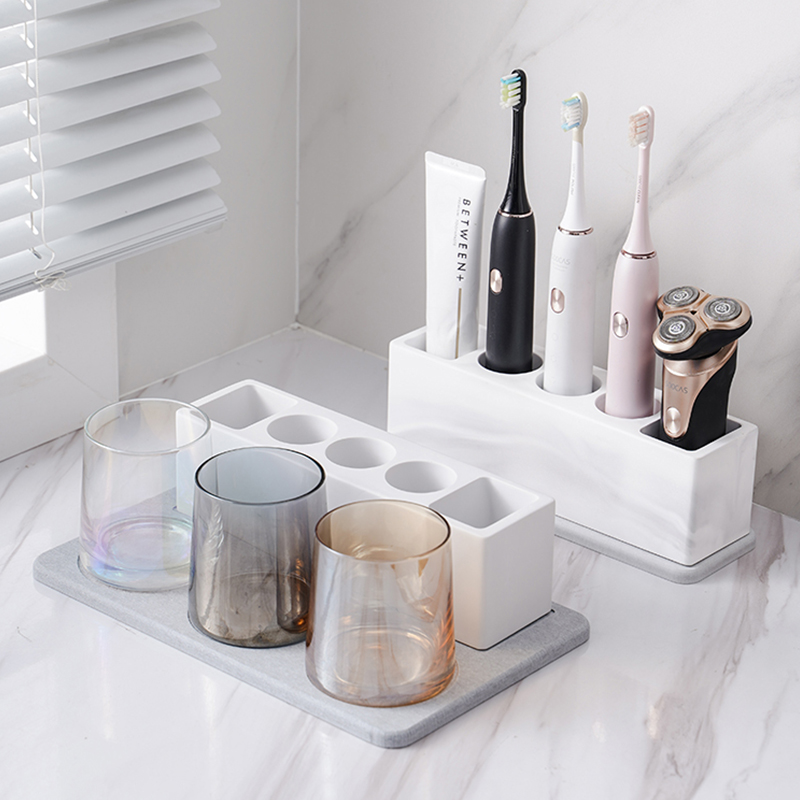 Available between three and four mouths with electric toothbrush holder Seat Make-up Room Bathroom dental Mouthwash Cup Shelf
