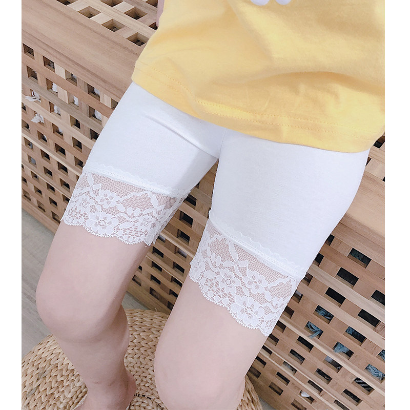 Girls with pants and wear summer fashion baby lace lace lace lace pure cotton shorts for children