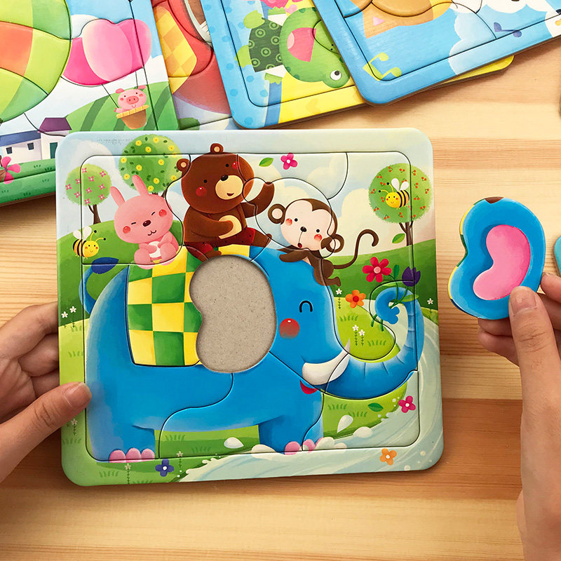 Puzzle development puzzle 2 children 3 babies 4 years old 6 brain-moving flat map boys and girls toddlers cartoon early education toys