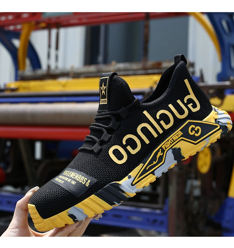 Labor protection shoes for autumn men's new breathable and lightweight steel toe-toe anti-smash and puncture-proof men's soft-soled work shoes