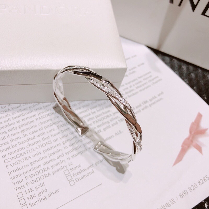 Hong Kong is born pure silver s999 fashion minimalist Temperament Twist Bracelet Woman Brief about 100 lap Girlfriend Ornament