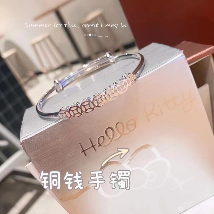 Hong Kong is giving birth to the silver s999 Japan-ROK minimalist Little crowdstudent girlfriends 100 hitch a bronze money bracelet woman fashion lukewarm