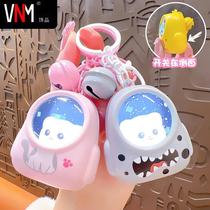 Cute bear schoolbag night light keychain bag pendant internet celebrity atmosphere light keychain car keychain