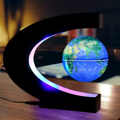 Tianyu Maglev Globe Luminous self-rotating C- shaped creative office decoration night light ornament birthday gift