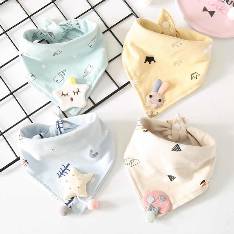 2021 baby pure cotton triangular towel baby stereoscopic cartoon Saliva Towel Newborn Spitting Milk Male Girl Spring Autumn Bib