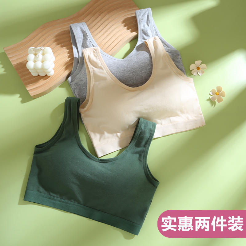 Sports Bra for Women with Small Busts, Push-Up, Wireless, Shockproof, Thin, Pure Cotton, Bandeau, Beautiful Back, Tank Top, Young Girl Bra