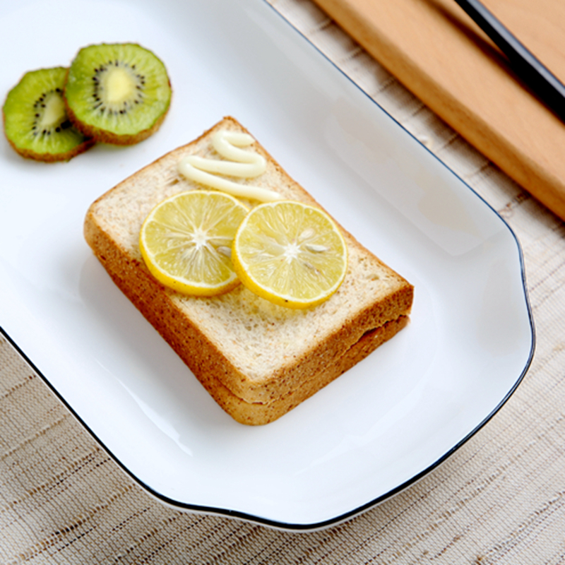 Ceramic fish fish dish plate of household size 12 inch rectangular plate steamed fish dish fish dish Nordic creative dishes