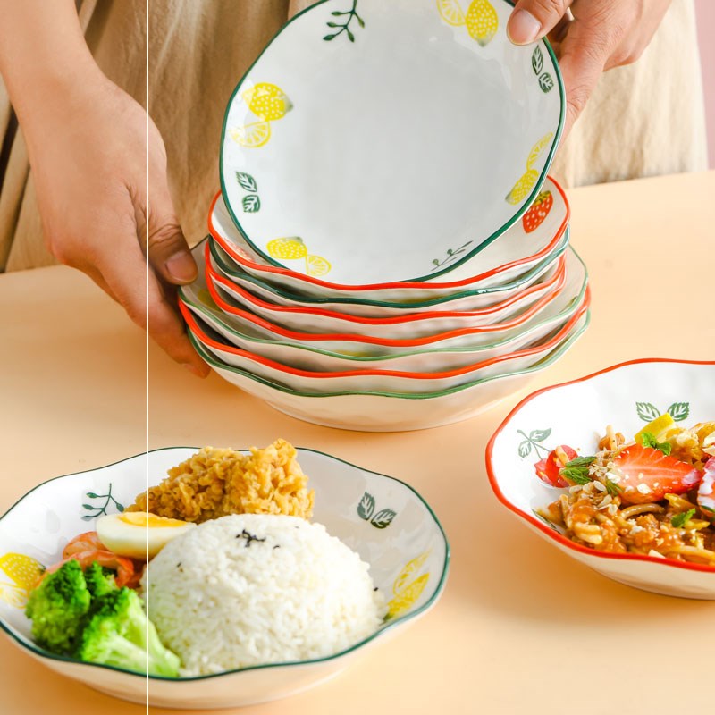 The Nordic dish dish dish household creative web celebrity ins wind ceramic tableware of western food steak plate of fruit breakfast dishes