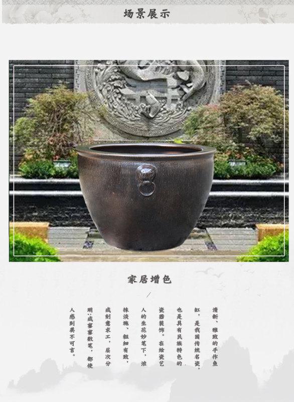 Water lily lotus basin tank hydroponic flower pot Nordic contracted oversized ceramic POTS courtyard home big flowerpot to plant trees