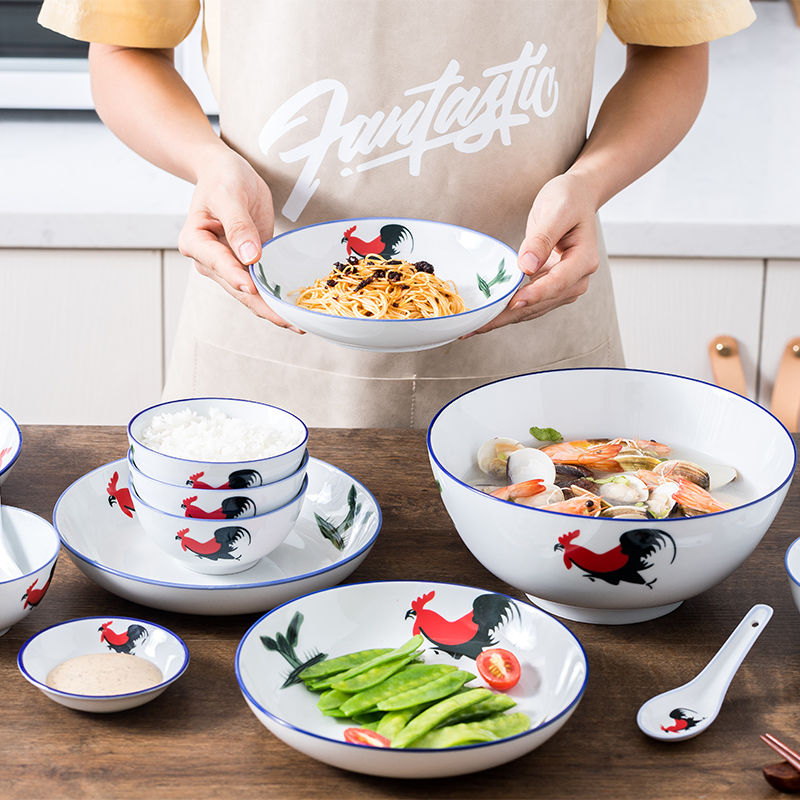 Ceramic household dish dish dish creative contracted breakfast spaghetti western food deep dish microwave special dishes and utensils