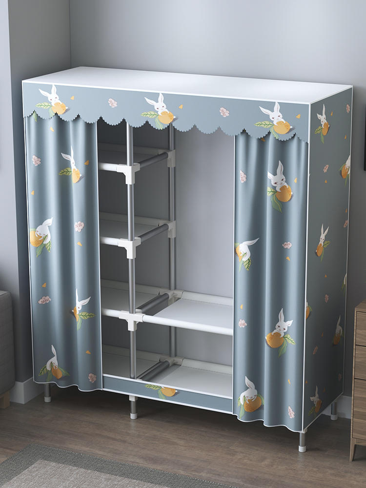 Cloth Cabinet Simple Cloth Wardrobe Small Room Master Bedroom Multifunction Rack Cloakroom Economical Type Rental House sturdy and durable 