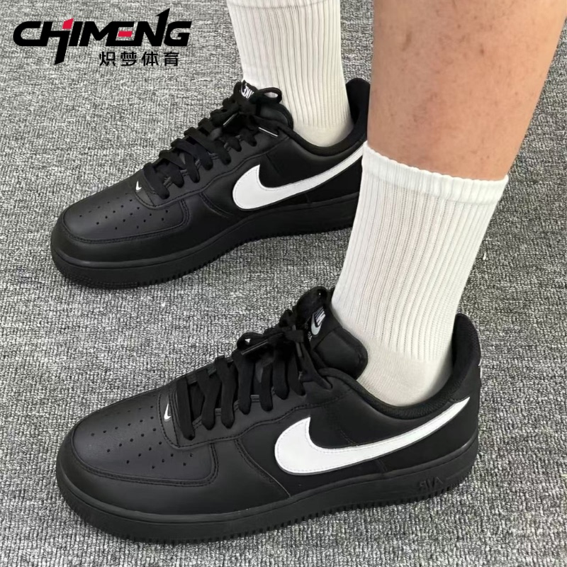 Nike Air Force 1 Leather Versatile Comfortable Wear-Resistant Low-Top Black and White Sneakers Fz0627-010
