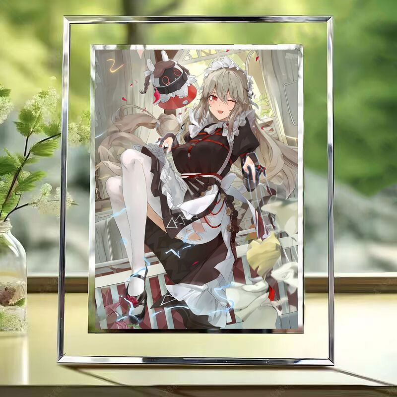 Zenless Zone Zero Lina Game Two-Dimensional Crystal Glass Photo Frame Desktop Bedroom Decoration Gift for Friends and Classmates