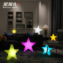 LED luminous five-pointed star light Bar event star light Christmas party stage decoration light Indoor colorful chandelier