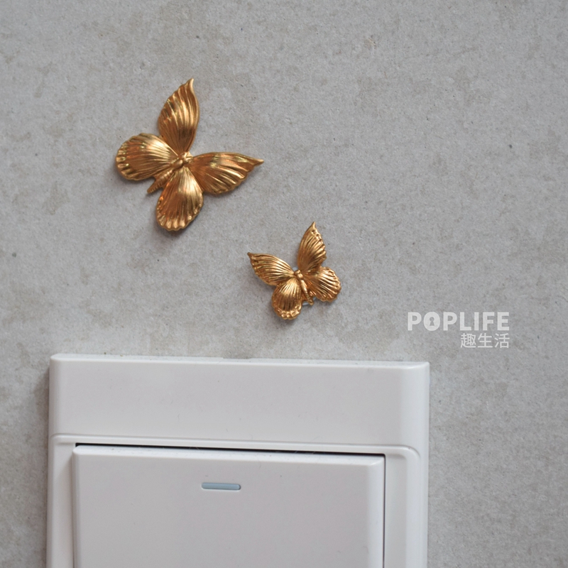 POPLIFE Limited Brass Desire Flying Butterfly stereotexture wall paste switch to decorate small household porch