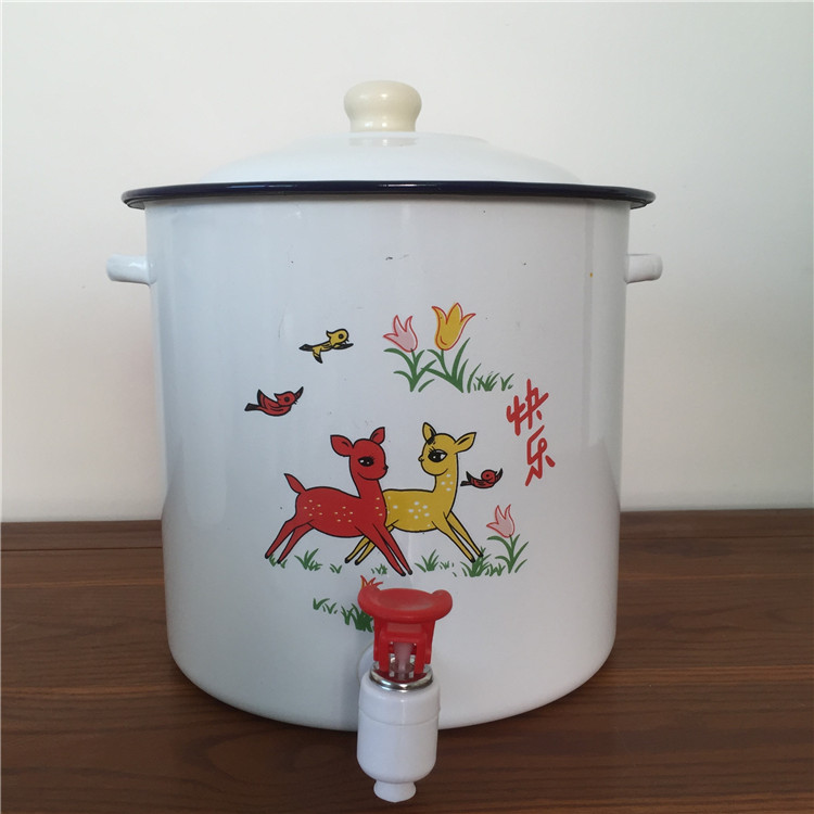 Thickening covered enamel barrel cool tea bucket 7.5 L bucket with water purity bridle detong m detong sugar tea urn